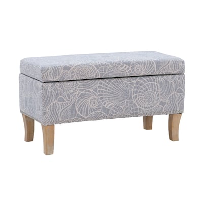 Upholstered Storage Ottoman Stone