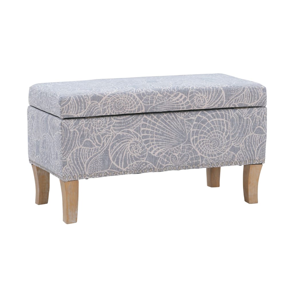 Upholstered Storage Ottoman Stone