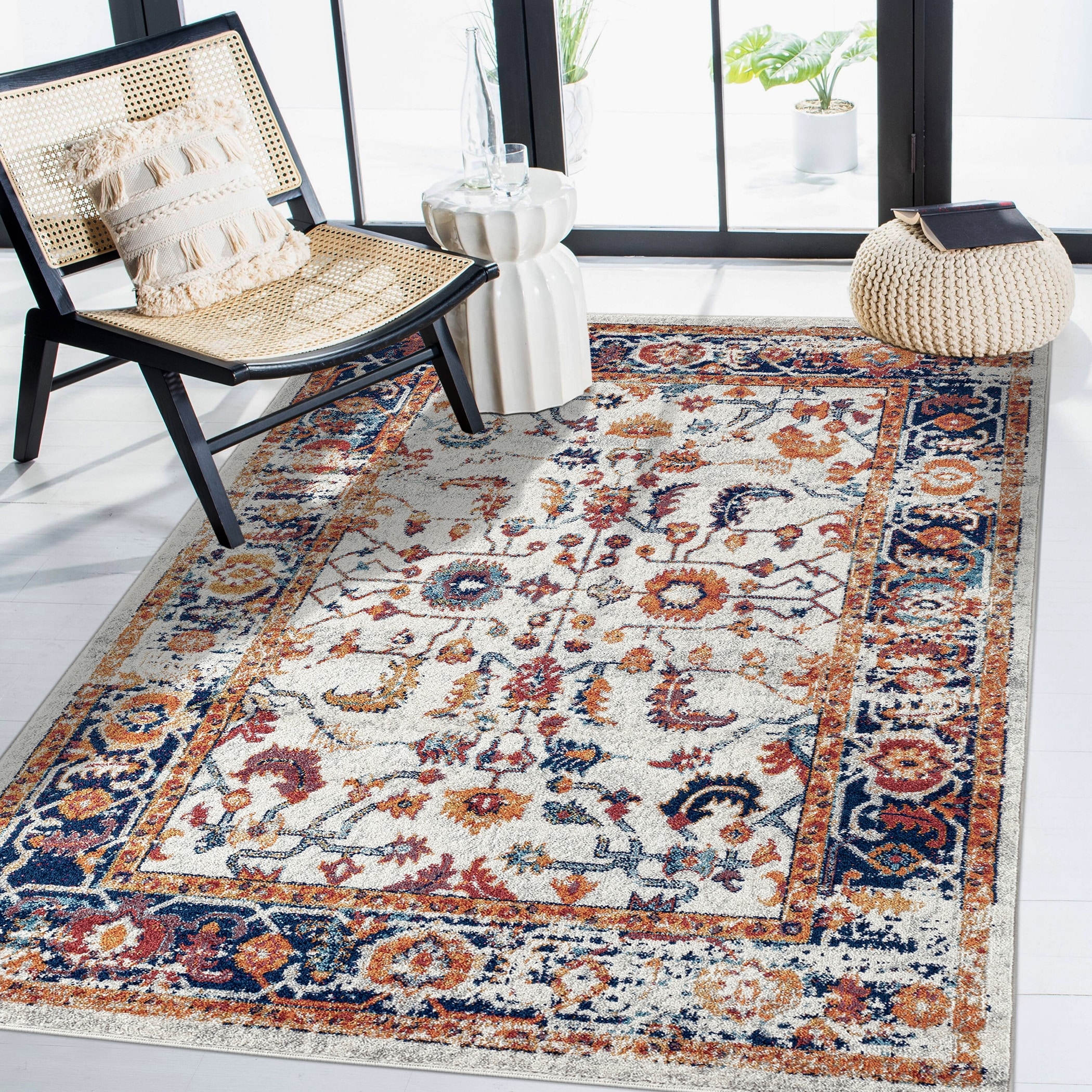 Aurelia Hiro Bordered Area Rug - Overstock - 23144845