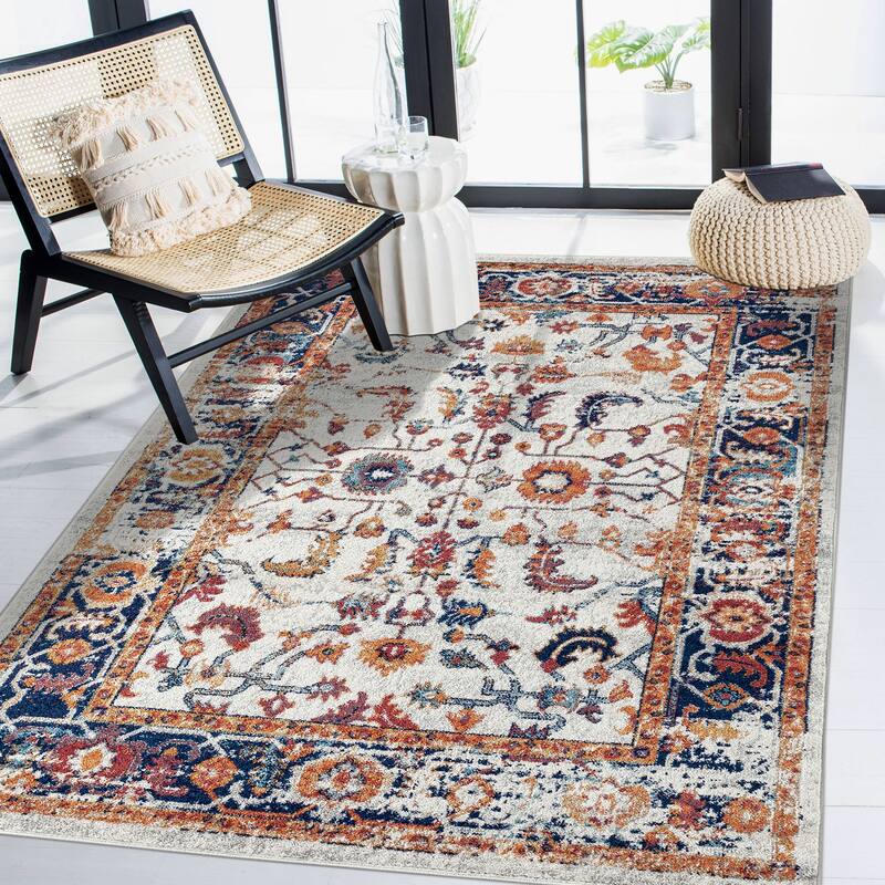 Aurelia Hiro Bordered Area Rug - 7'9" x 9'9" - Orange
