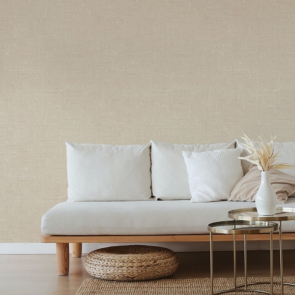 Tempaper Faux Burlap Textured Peel and Stick Wallpaper - 28 sq. ft ...