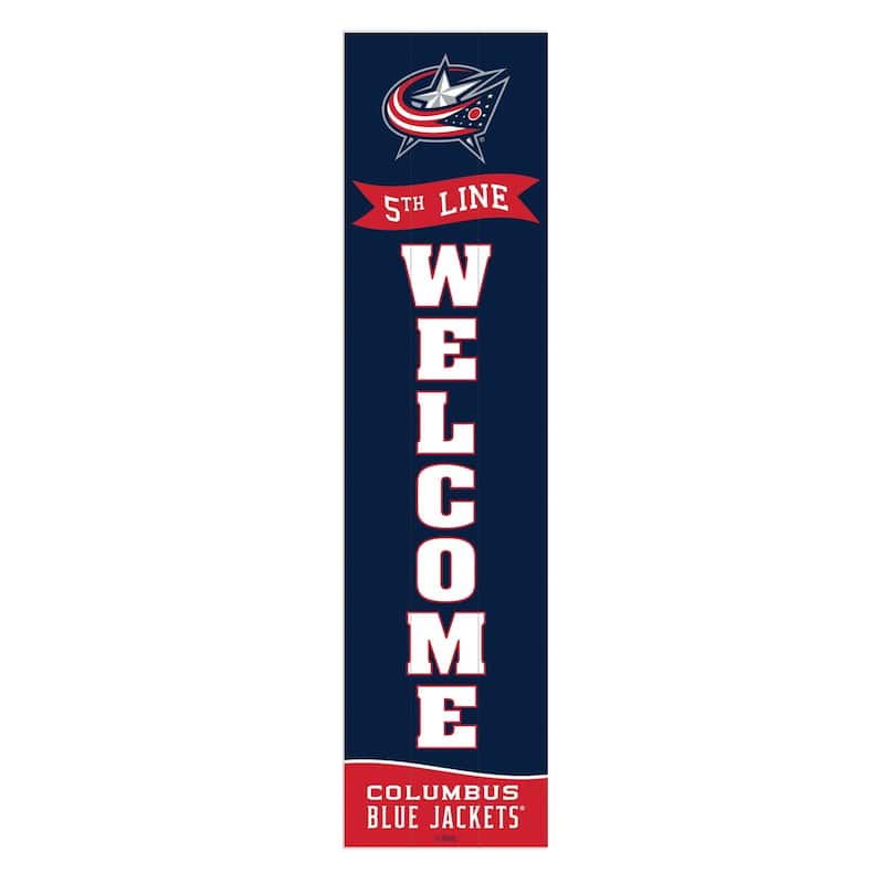 47" Porch Leaner Welcome Wall Sign, Columbus Blue Jackets