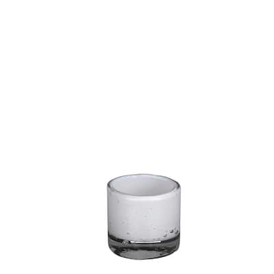 Sm. Estelle Vase Cylinder Glass White -ST
