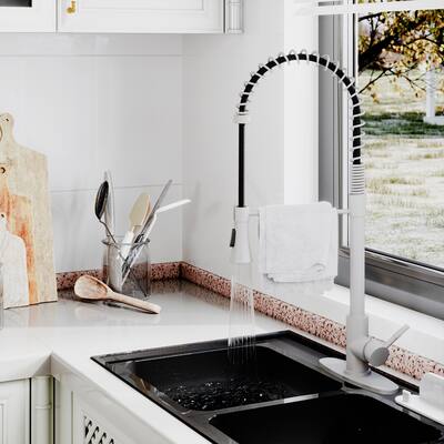 Kitchen Faucet for Kitchen Sink, 2-Mode Sprayer Spring Kitchen Sink Faucet with Towel Rack