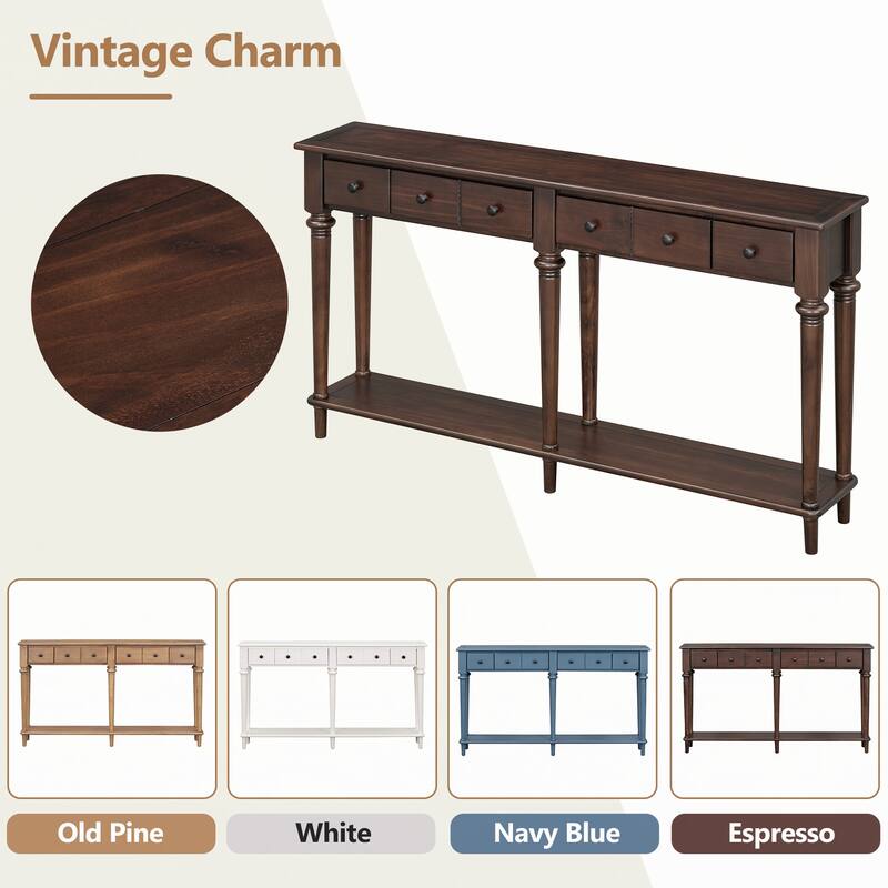 Entryway Table with 4 Drawers(Espresso)