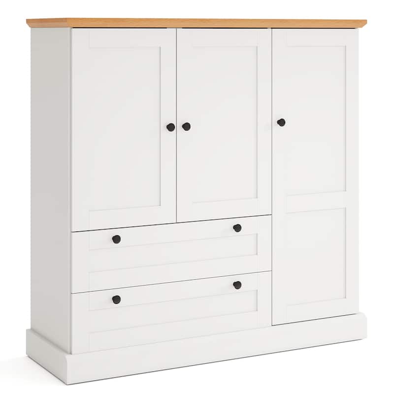 Gymax Sideboard Buffet Cabinet Kitchen Pantry Hutch Storage Cabinet - White