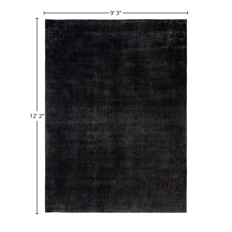 Overdyed One-of-a-Kind Hand-Knotted Area Rug - Black - 9' 3" x 12' 2"