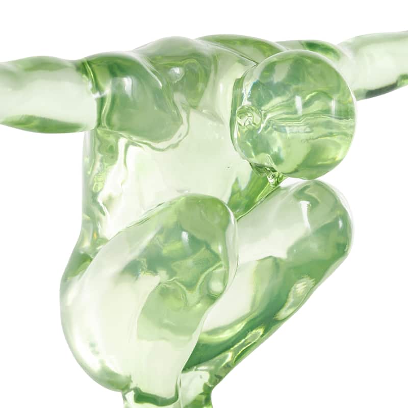 Resin Tinted Posing People Decorative Sculpture - Green Or Blue or Pink