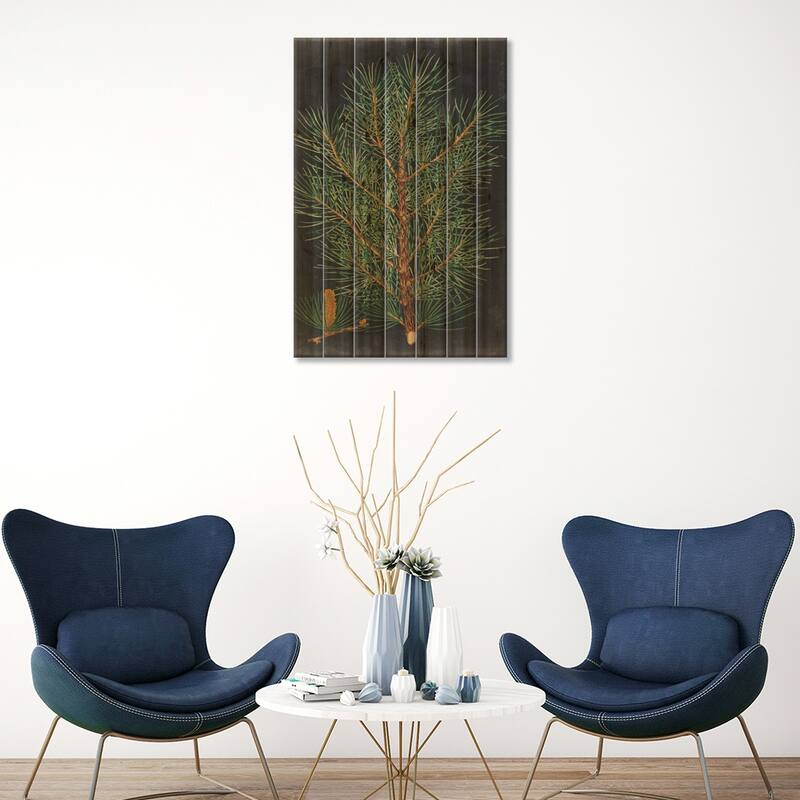 Dramatic Pine II Print On Wood by Vision Studio - Multi-Color