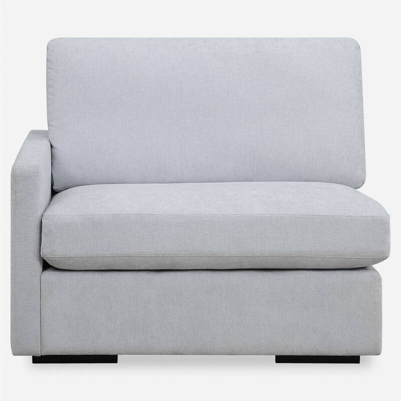 Refuge Solid Modular Left Arm Seat for Sectional Sofa - 43.25" - Sky Blue