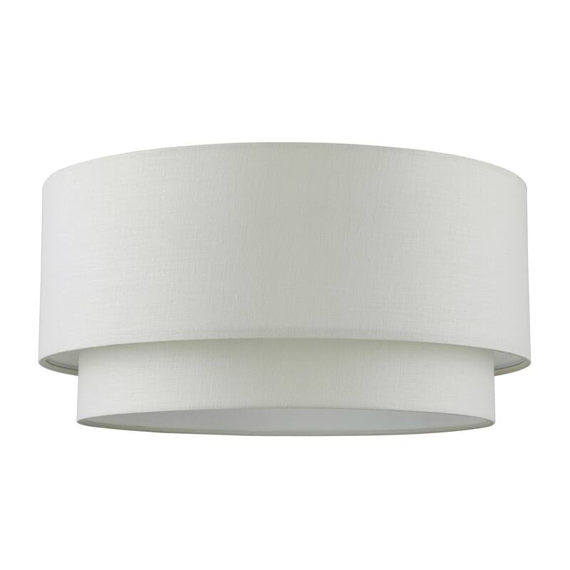 Artiva Large Premium Double Drum Linen Shade, Ivory