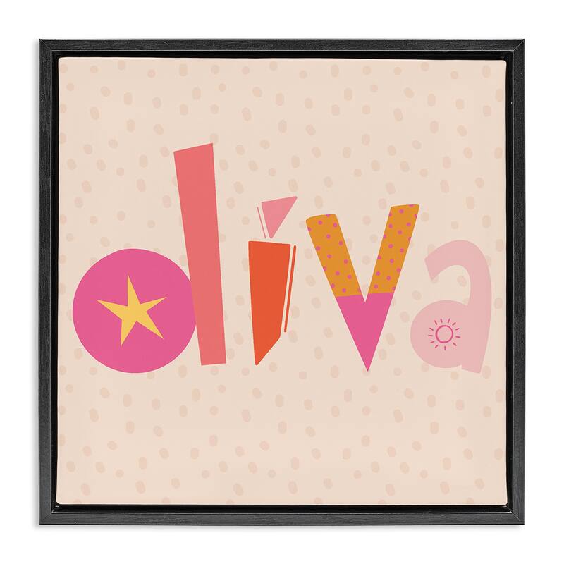 Stupell Diva Patterned Whimsical Text Framed Floater Canvas Wall Art Design By Sazerelli Designs - 25 x 25 - Black