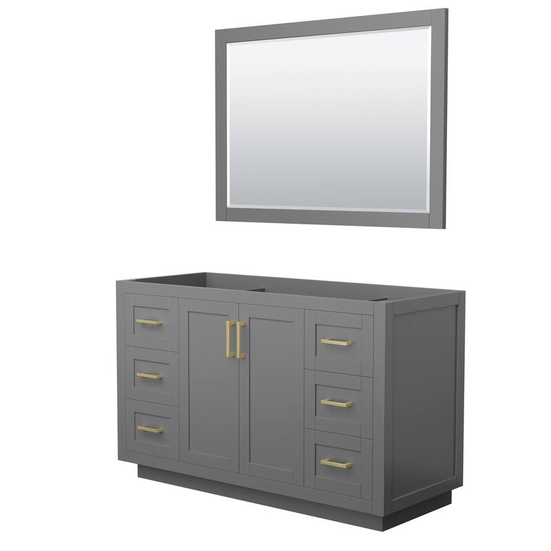 Wyndham Collection WCF2929-54S-CX-M46 Miranda 54" Single Free Standing - Dark Gray / Brushed Gold Hardware