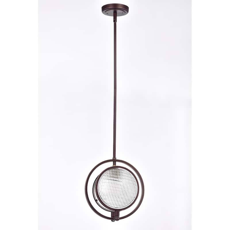 Oil Rubbed Bronze 1-Light Pendant with Headlight Glass - Oil Rubbed Bronze