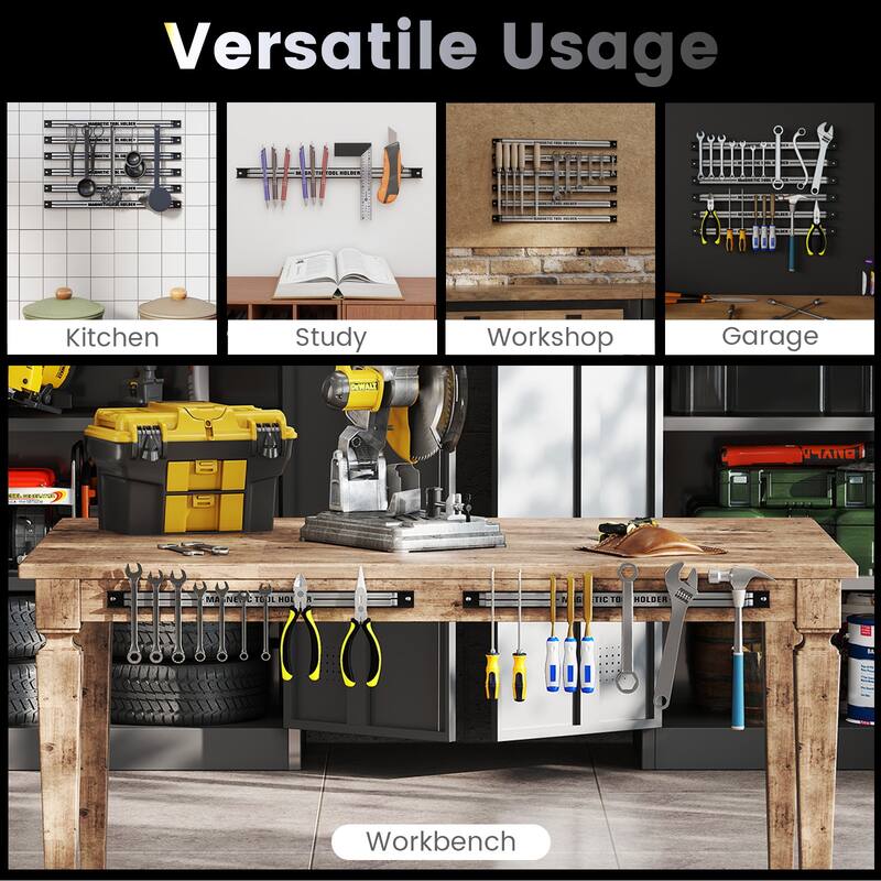 Gymax 18'' Magnetic Tool Holder Strip w/ Mounting Screws Space-Saving