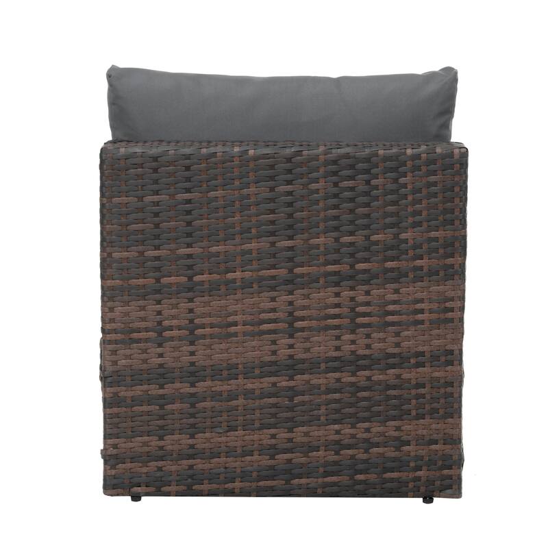 GDFStudio - Stylish 5-Piece Outdoor PE Wicker Patio Set with Tempered Glass Coffee Table, Seats 4