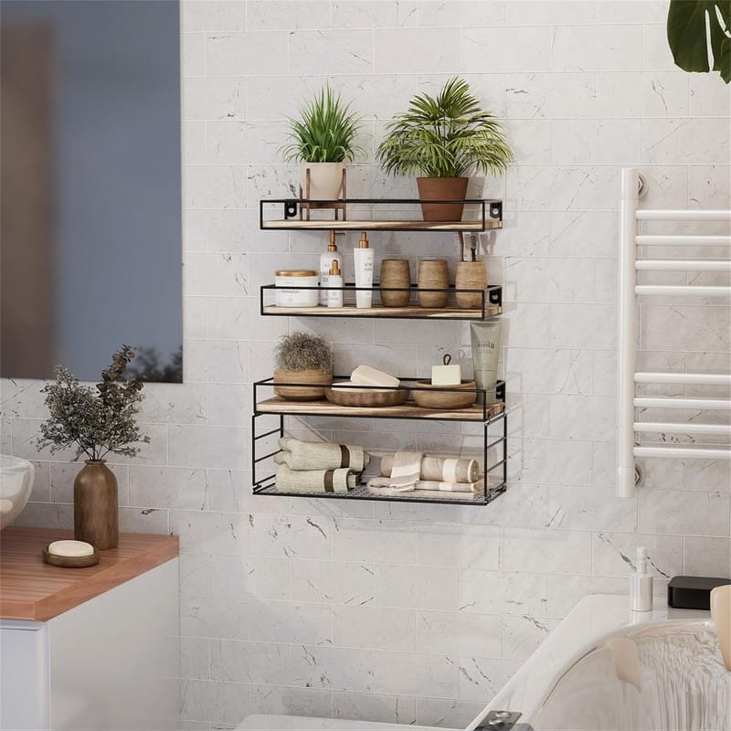 Floating Bathroom Shelves Over Toilet - 5.9"D x 16.2"W x 5.9"H