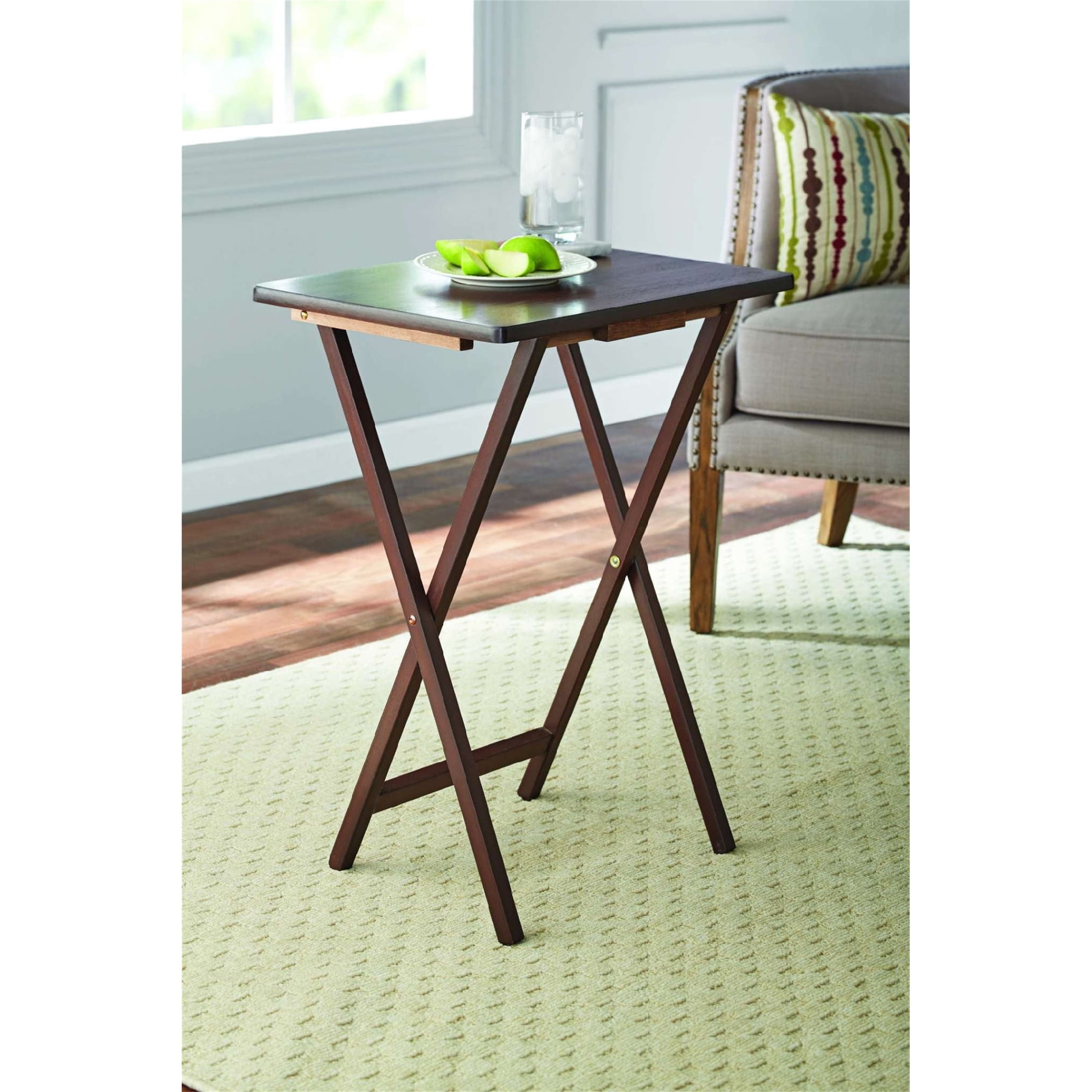 Walnut Folding TV Tray Table Set On Sale Bed Bath Beyond