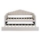 preview thumbnail 5 of 35, Upholstered Daybed with Side Pockets and Trundle, Velvet Sofabed with USB Charging Ports, Twin size