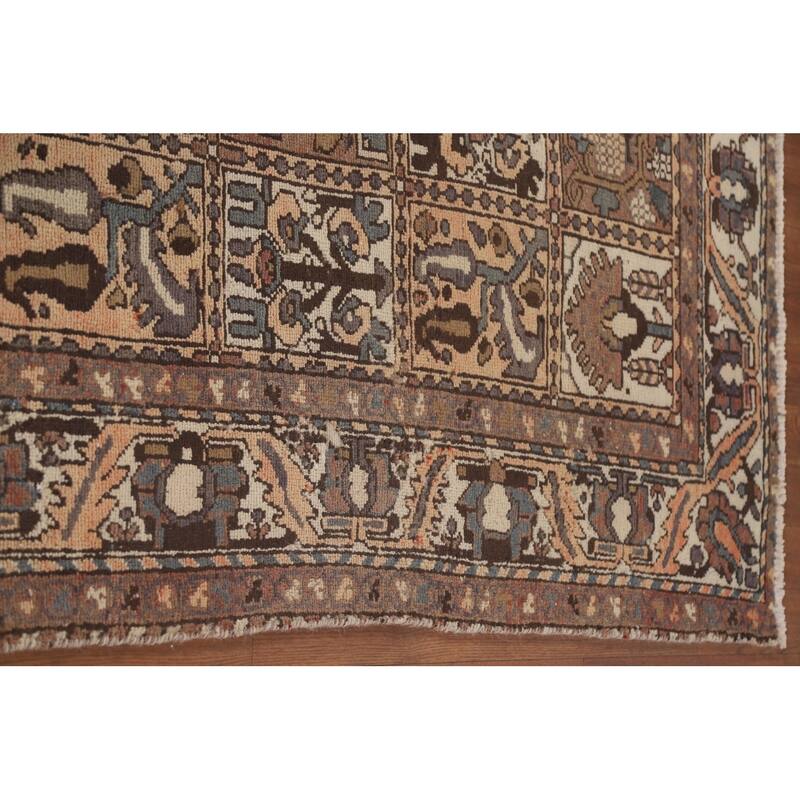 Garden Design Bakhtiari Persian Vintage Rug Hand-knotted Wool Carpet - 5'4" x 9'6"