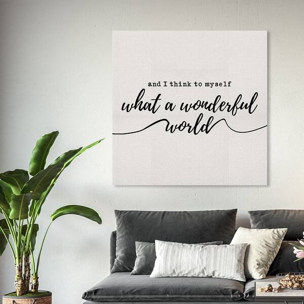Shop Oliver Gal A Wonderful World Square Typography And Quotes Wall Art Canvas Print Inspirational Quotes Black Brown Overstock 32376944