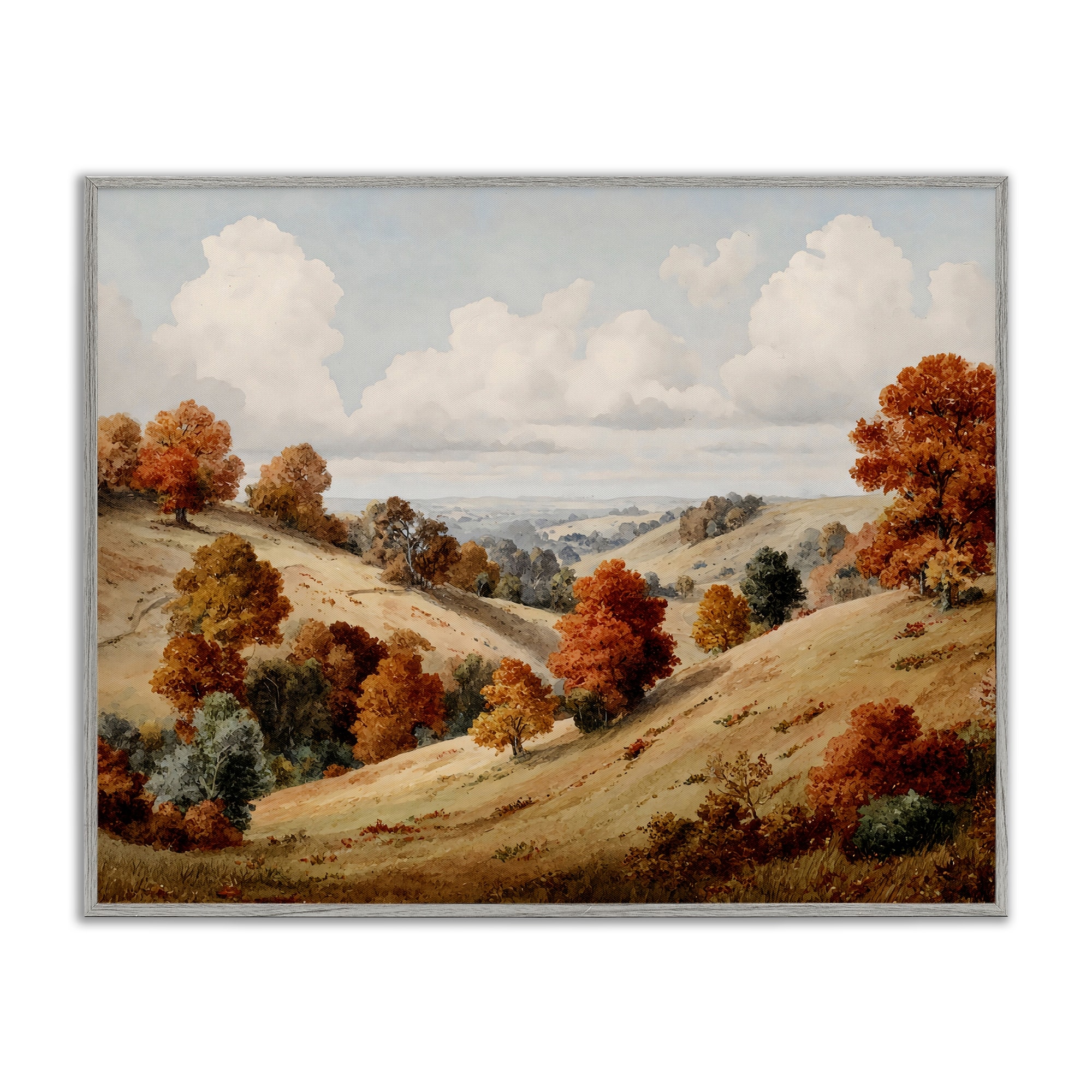 Stupell Autumn Tree Lined Hills Framed Giclee Art Design By LSR Design Studio