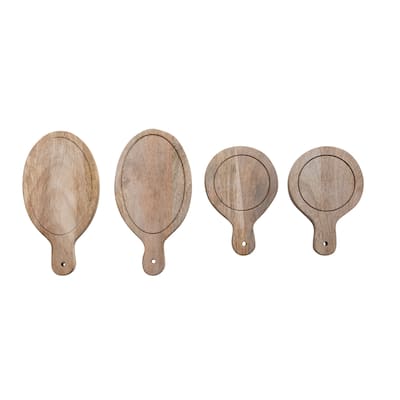Wood Serving Boards with Handles - 8.3"L x 4.3"W x 0.8"H