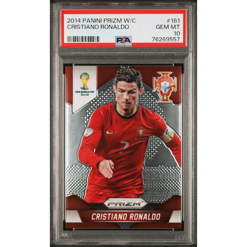 Cristiano Ronaldo 2014 Panini Prizm World Cup Soccer Card #161 Graded PSA 10 - 8'6" x 11'6"