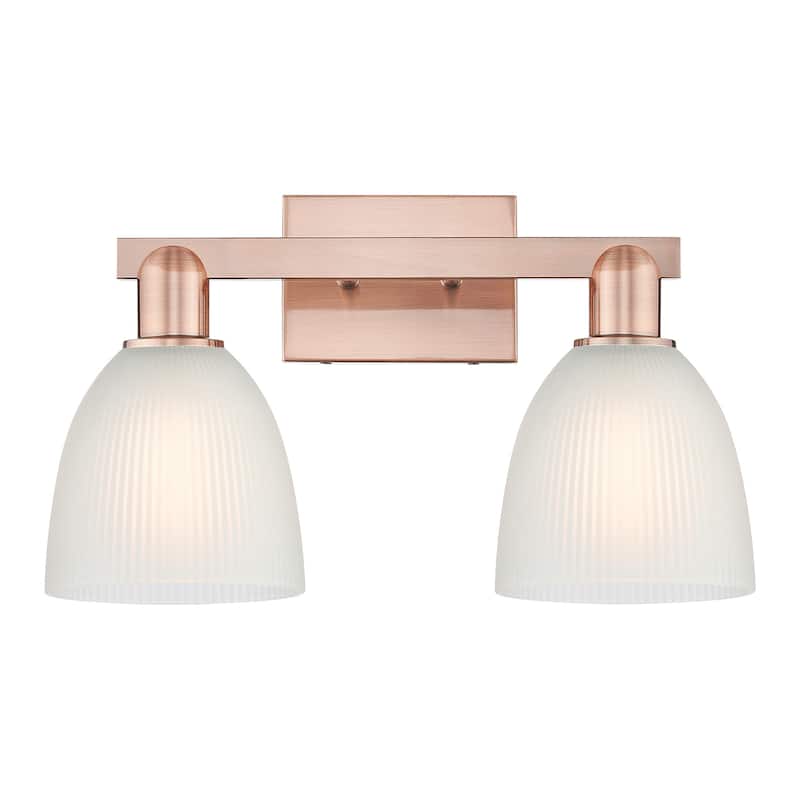Innovations Lighting 716-2W-11-17 Castile Vanity Castile 2 Light 17" - Antique Copper / White
