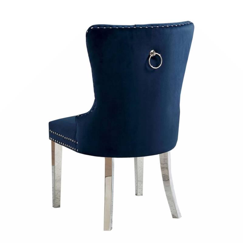 Set of 2 Wingback Dining Chairs with Button Tufted Back