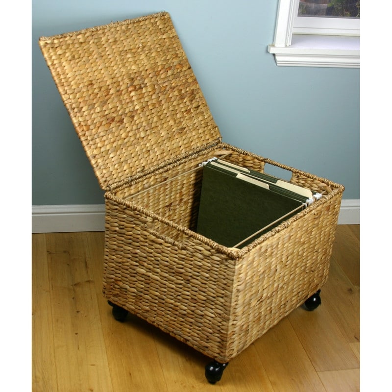 Porch Den Westphalian Wicker Storage Filing Cabinet Printer