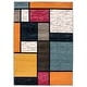 preview thumbnail 32 of 135, World Rug Gallery Contemporary Modern Boxed Color Block Area Rug