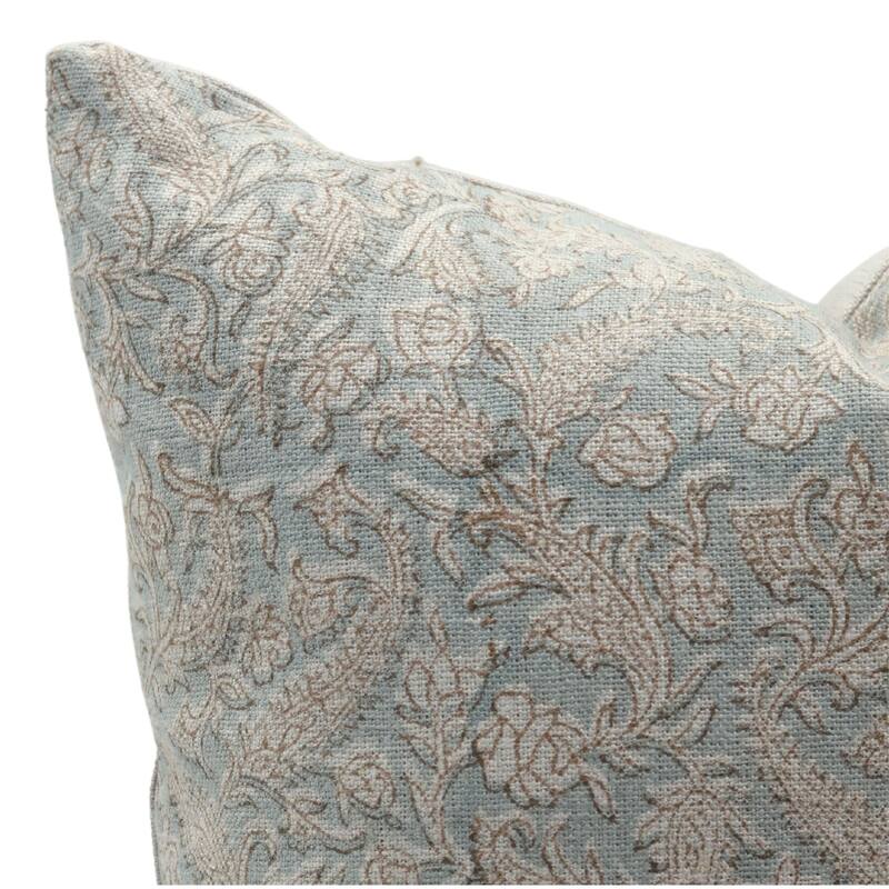 Fabdivine Block Print Linen Cushion Cover Boho Floral Sofa Couch Decoration