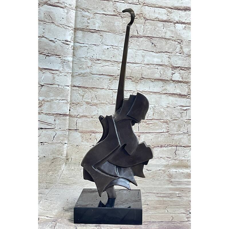 Salvador Dali Abstract Surrealism Modern Art Guitar Bronze Sculpture Statue