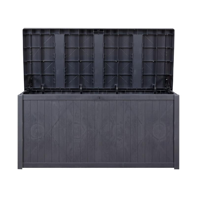 Zenova 113/52 Gallon Deck Box Outdoor Storage Box Bench