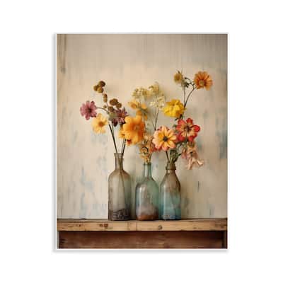 Stupell Rustic Spring Flowers Shelf Wall Plaque Art Design By Arlington Prints