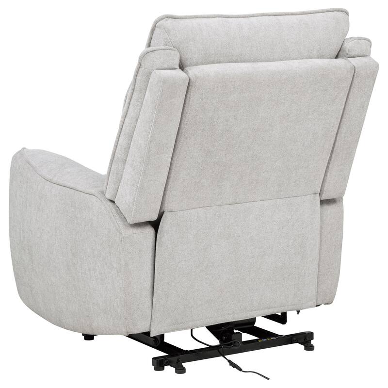 Sylmar Chenille Upholstered Dual Power Lift Recliner Grey
