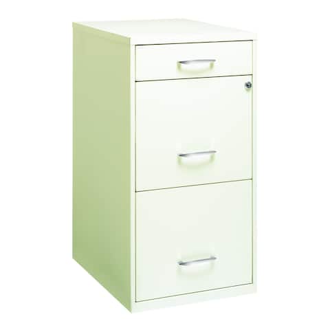Space Solutions 18" Deep 3 -drawer Organizer File Cabinet, Pearl White