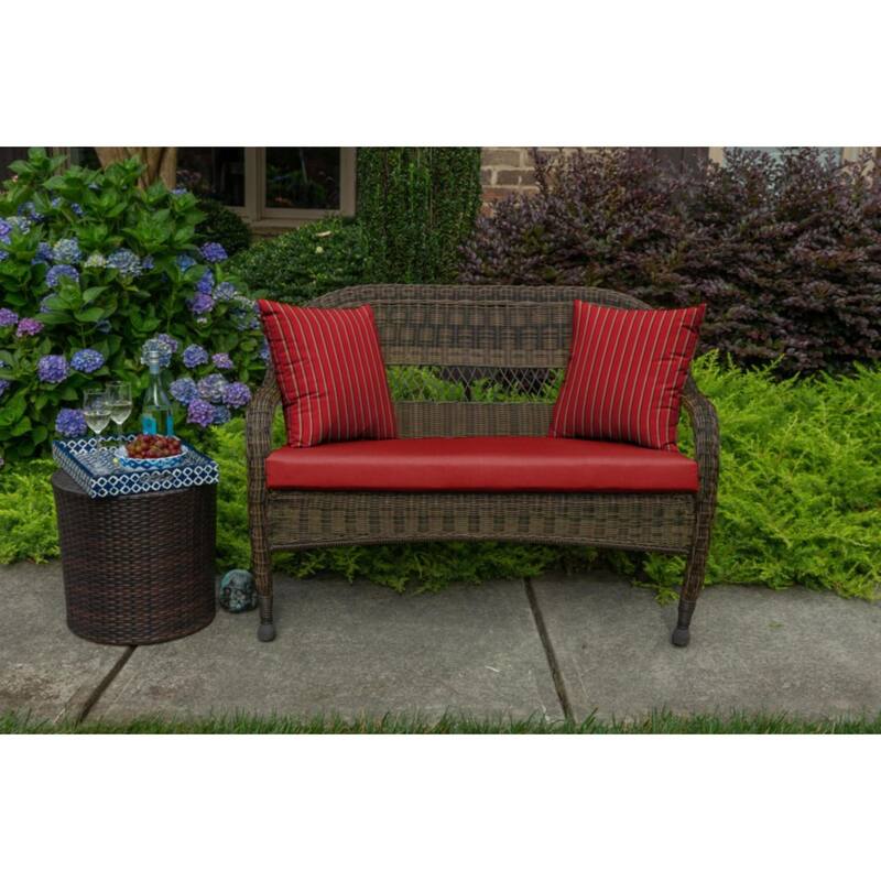 Sunbrella 43.5-inch Solid Color Outdoor Settee Cushion