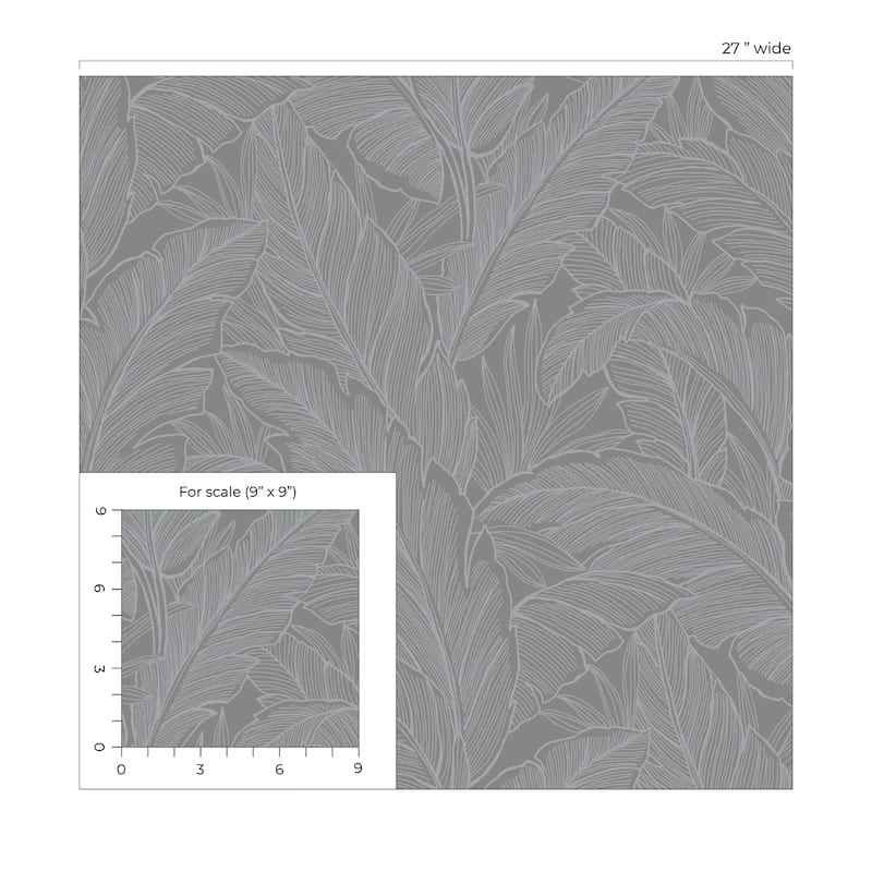 Seabrook Designs Deco Banana Leaf Nonwoven Unpasted Wallpaper