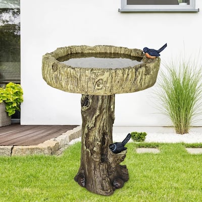 Outdoor Garden Bird Bath 24.4 Inch High Weather Resistant Birdbath