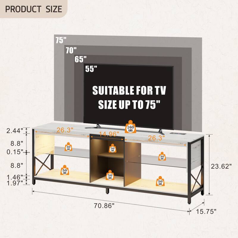 Tv Stand Up To 75'' Tvs Media Console
