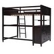 preview thumbnail 29 of 53, Full size Loft Bed with Desk,Multifunctional Wooden Loft Bed with Shelves