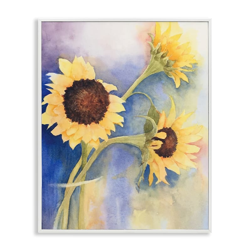 Stupell Sunflower Trio in Vase Framed Giclee Art Design By Stephanie Fielden - 11 x 14 - White