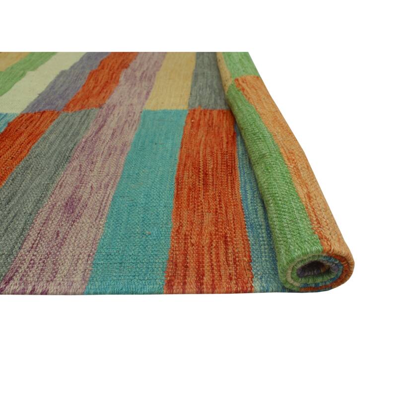 Hand-Woven Winchester Kilim Knightsbridge Rust/Ivory Rug - 4'1" x 5'11"