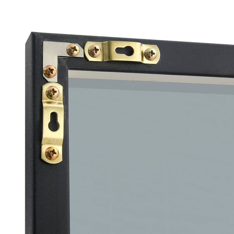 Roomfitters Full-Length Mirror with Black Solid Wood Frame, 71"x31.4" Floor Standing or Wall-Mounted Dressing Mirror