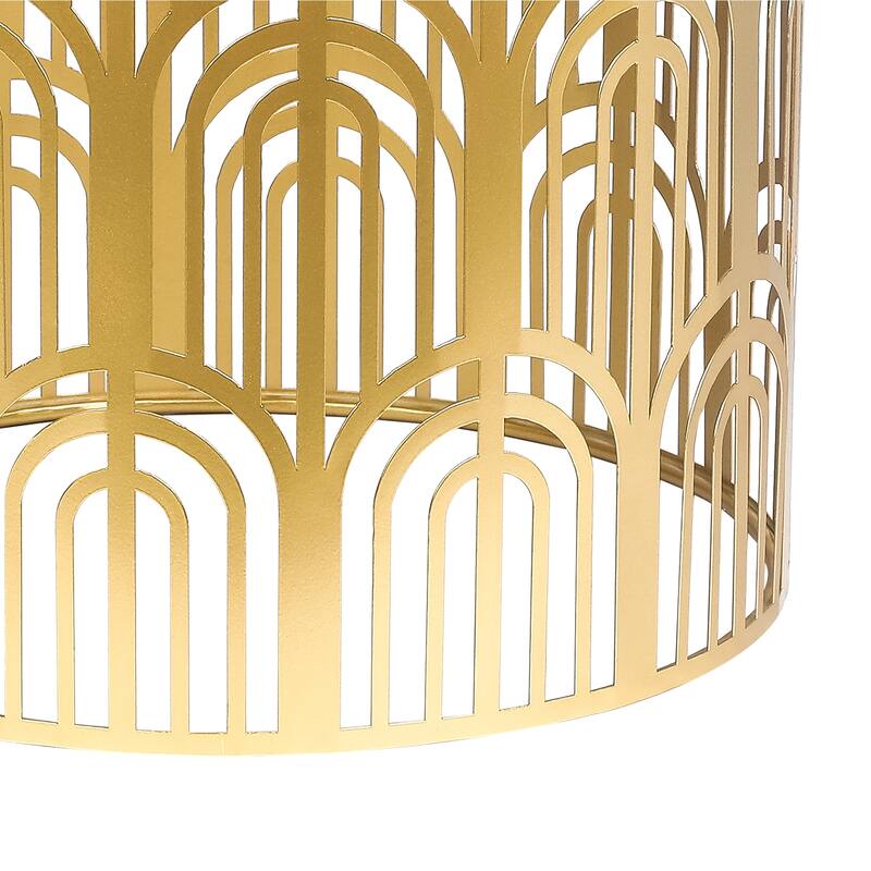 Adeco Set of 2 Round Metal Nesting Side End Tables Set - set of 2