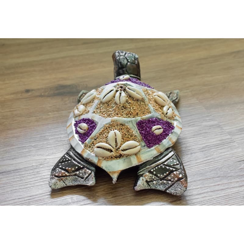 Wooden Tortoise Turtle Home Decor Sculpture Statue Wall Hanging Handmade Seaside Tropical Nautical Ocean Coastal