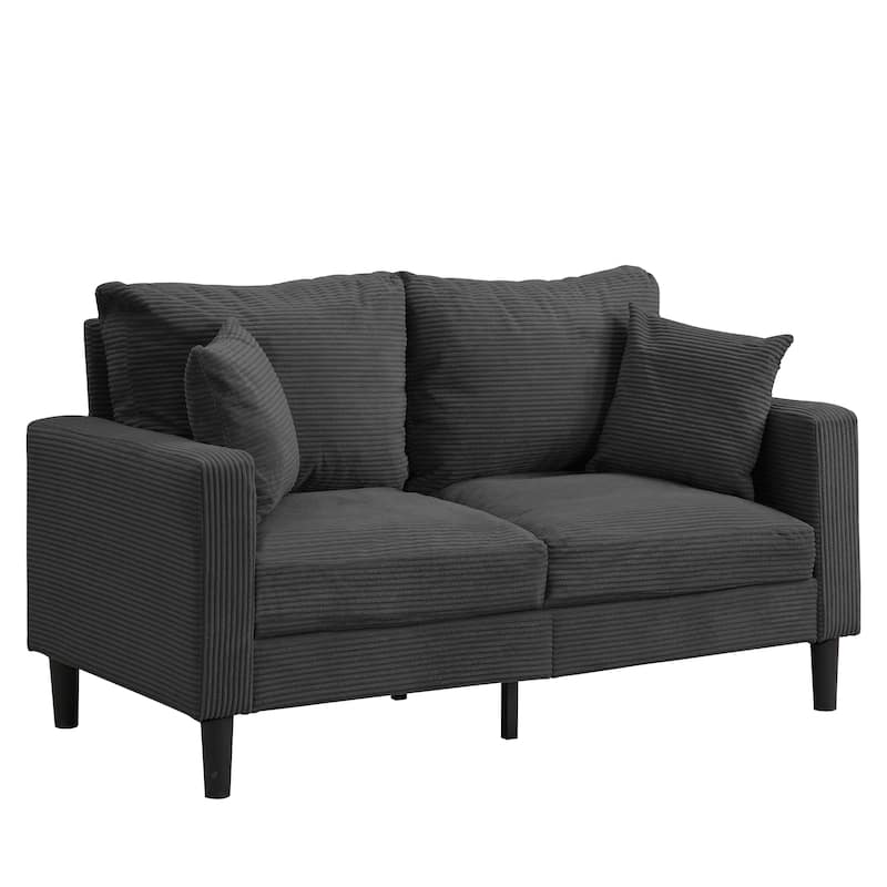 5-Seat Corduroy Sofa Set (3-Seater + 2-Seater) with High-Density Sponge Cushions & Sturdy Hardwood Frame