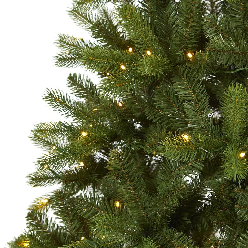 6Ft Artificial Christmas Tree with Lights - New Haven Spruce Look Holiday Decor - Green - 72